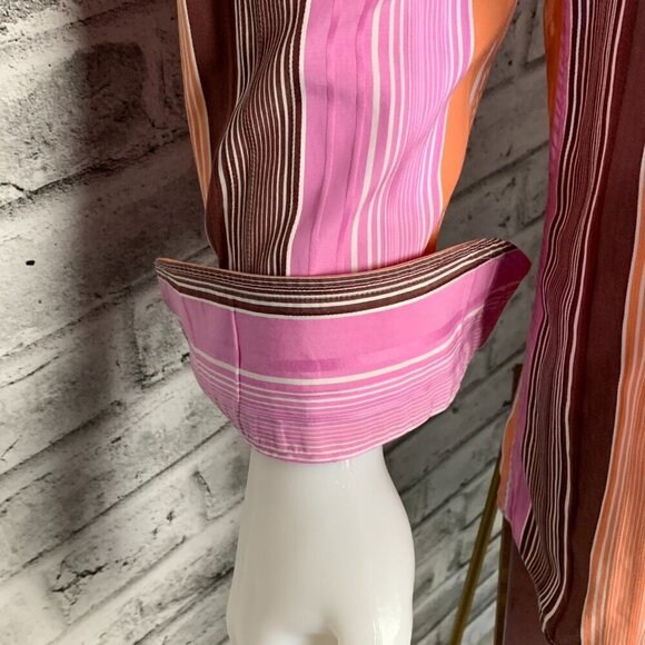 Jack Lipson Sport Casual Striped Print Flip Cuff Shirt - Picture 4 of 13